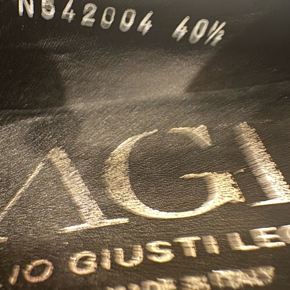 AGL (Attilio Giusti Leombruni) Metallic Gray Suede Smoking Slippers - Picture 6 of 9